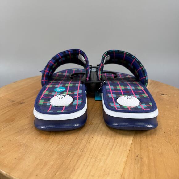 Reef Mulligan Slides Scottish Waters 2 Men's Size 12 Limited Blue Plaid NWT - Picture 4 of 7